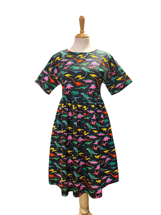 Molly Dress - retro dinosaur