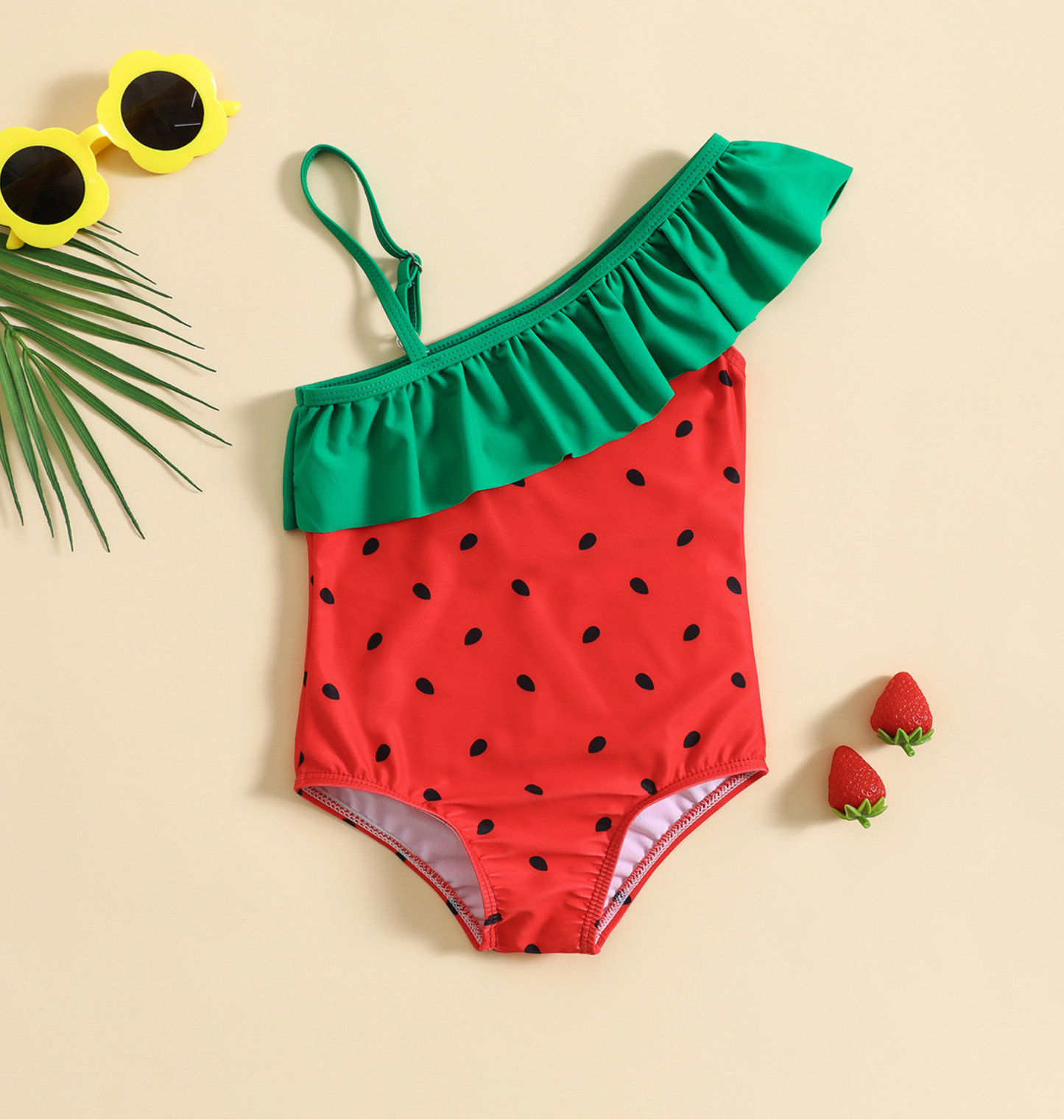 Watermelon print kids swimsuit