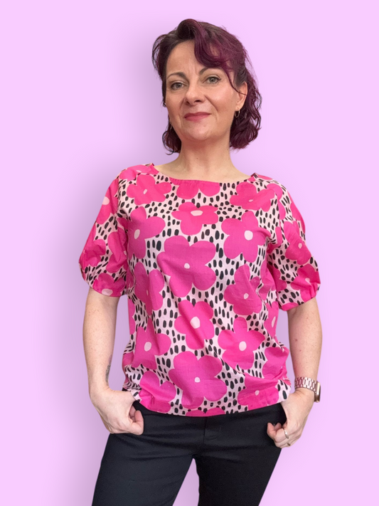 Annabel Top - fun floral