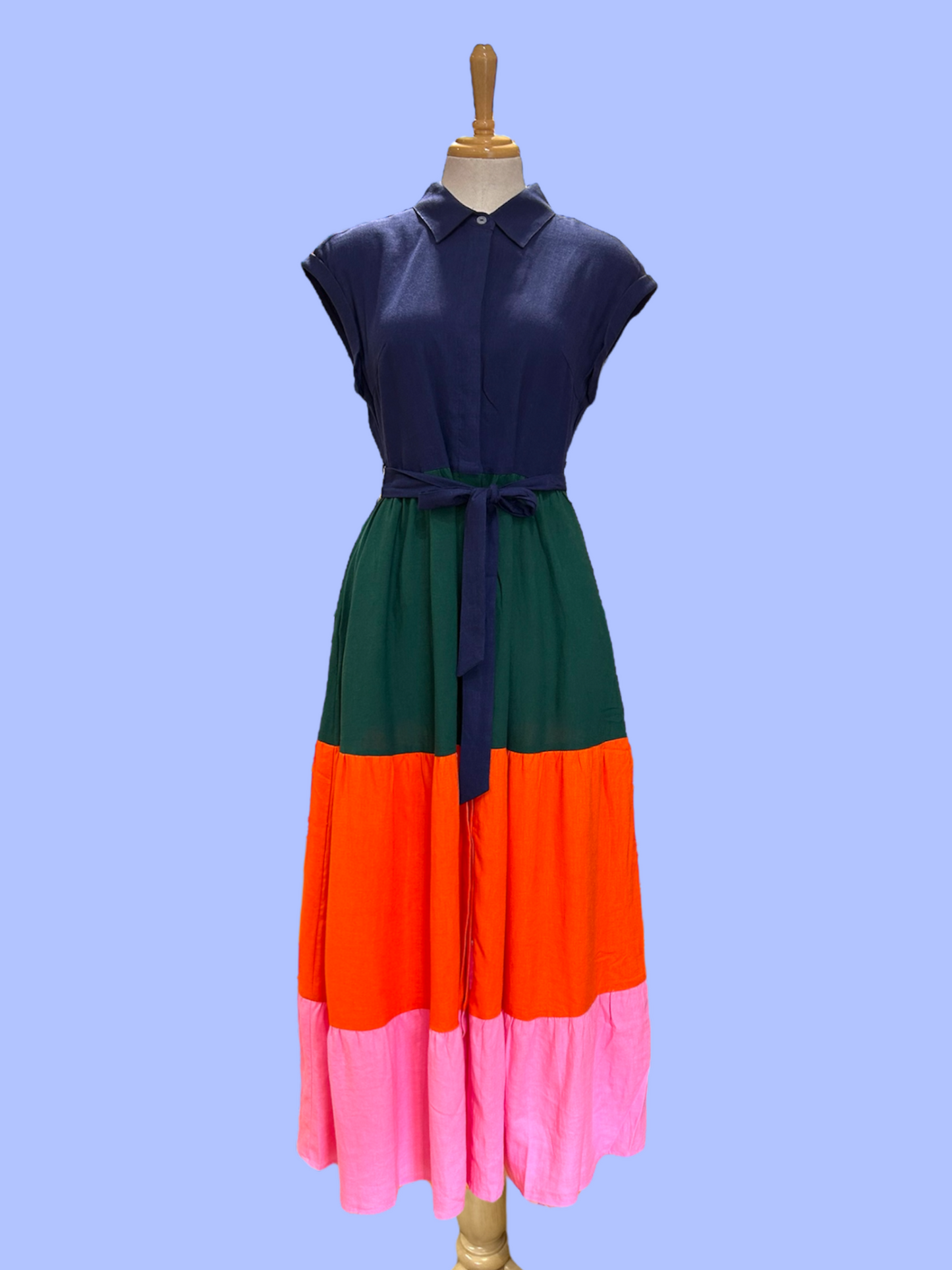 Marley Dress - block colour linen