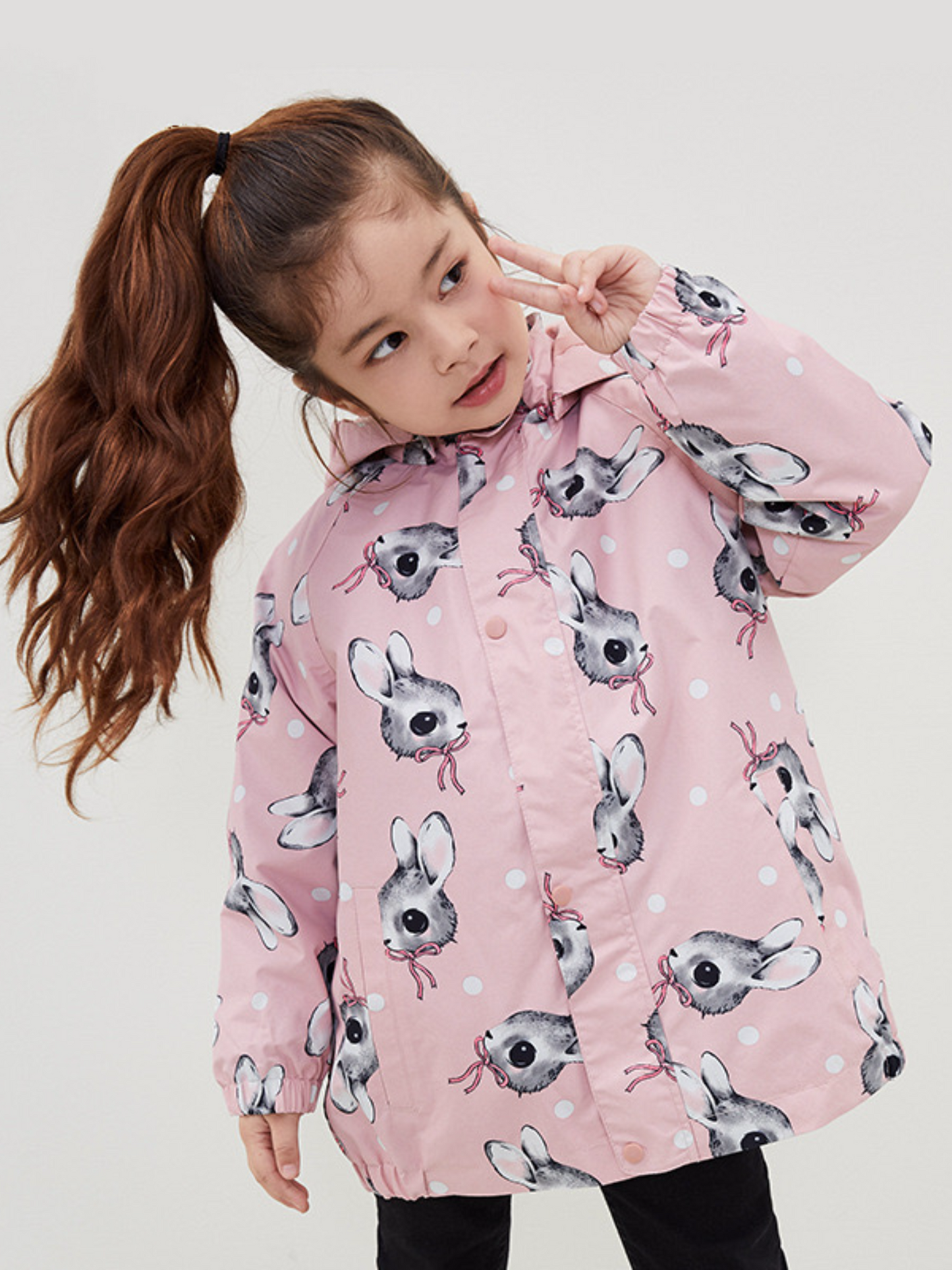 Rabbit pink raincoat windbreaker kids