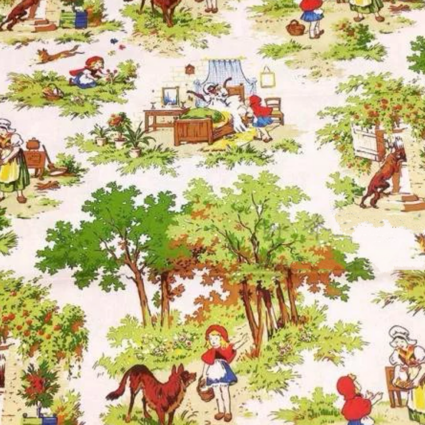 Fabric for Custom order - Storybook Alice wonderland, Little Red Riding Hood, unicorn and Mermaid