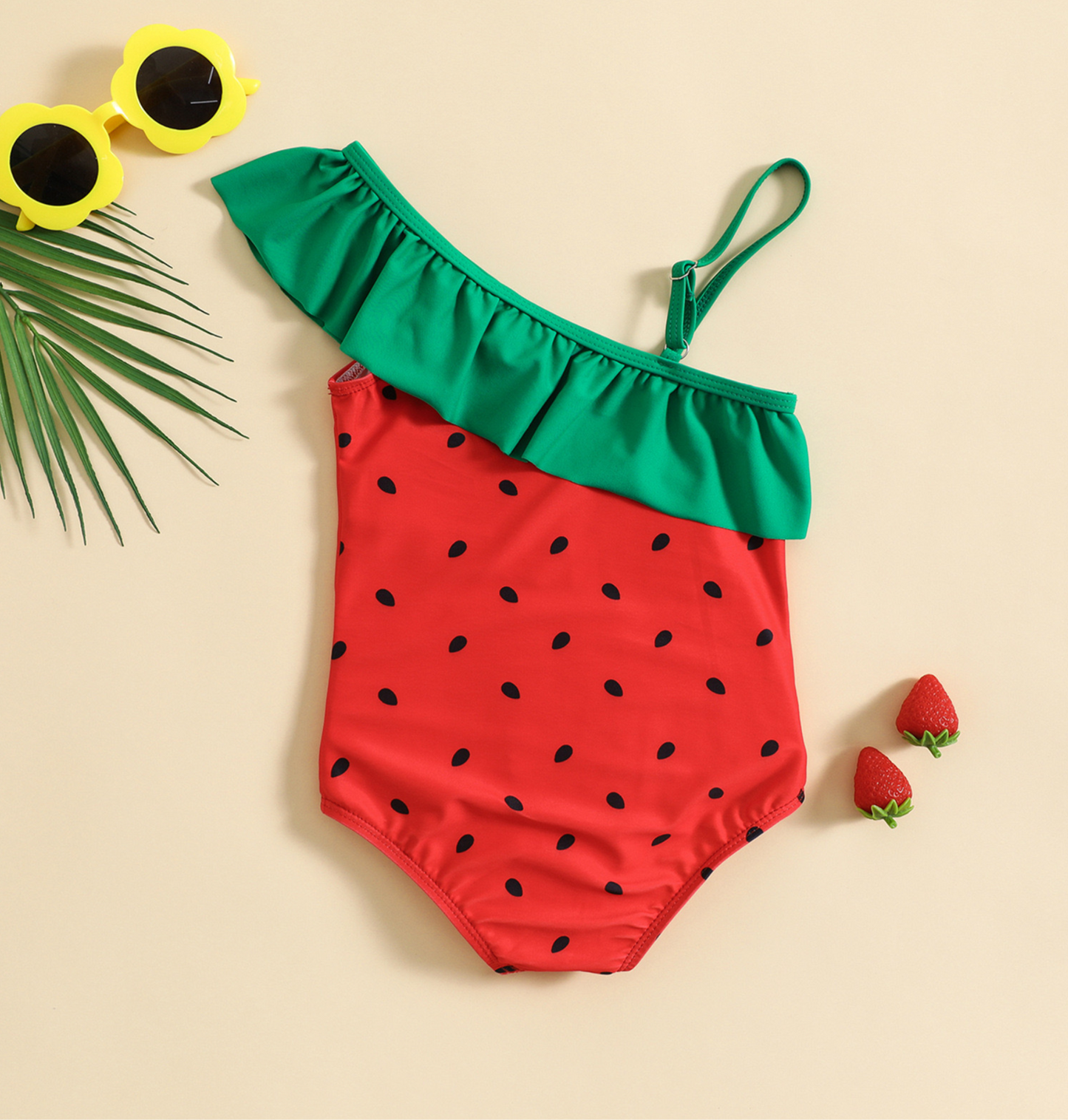 Watermelon print kids swimsuit