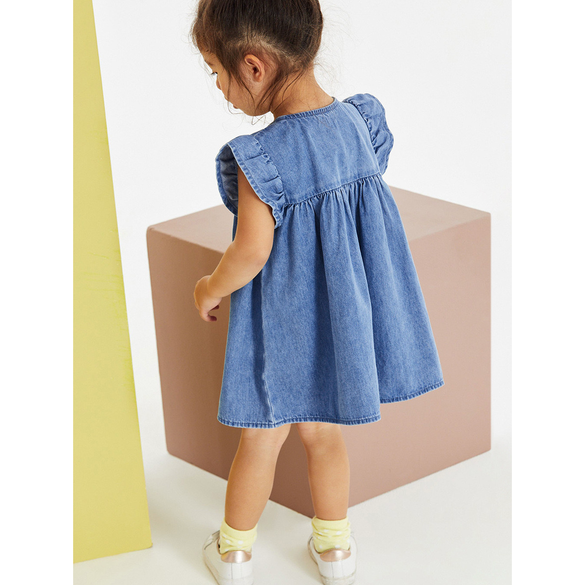 Patch work denim Dress