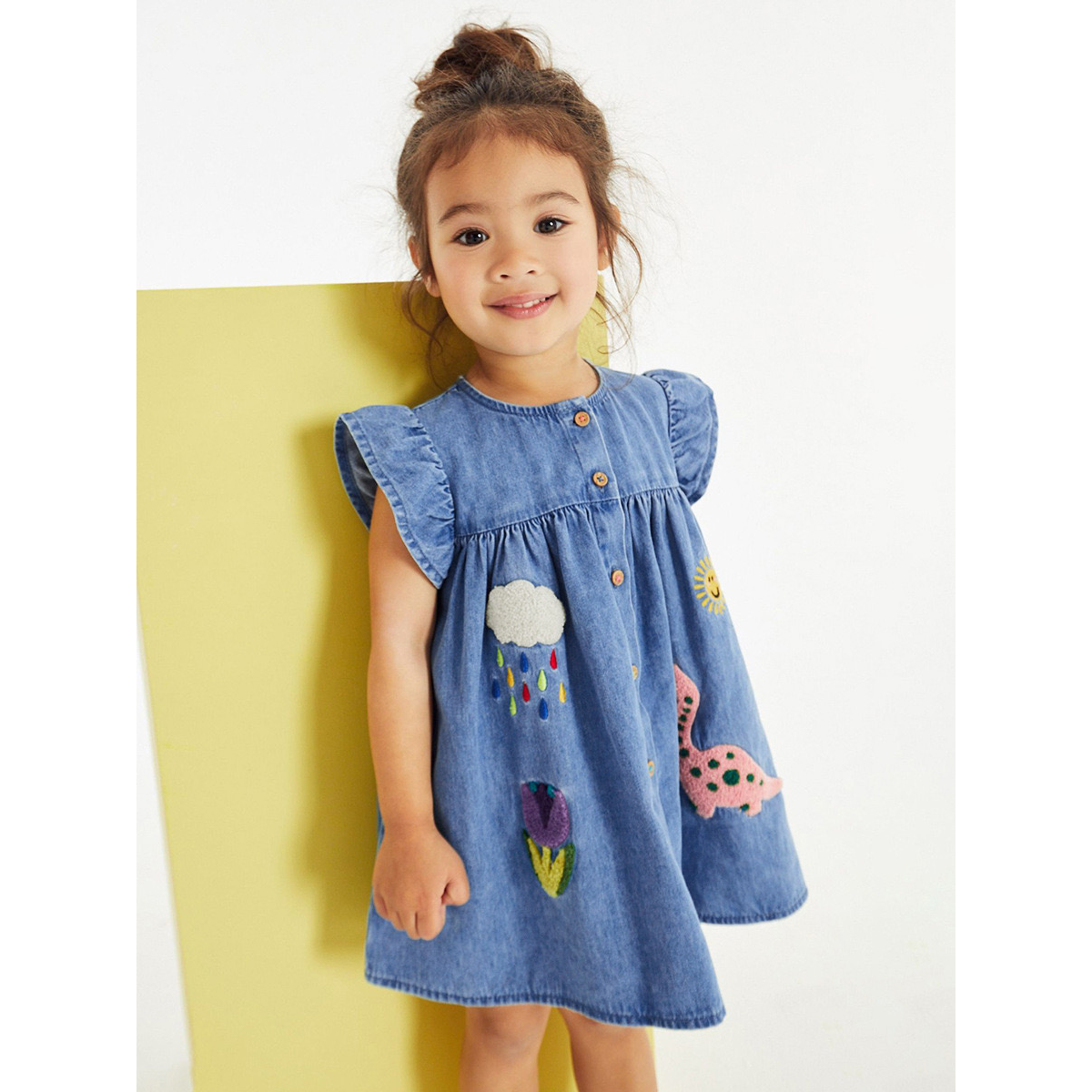 Patch work denim Dress