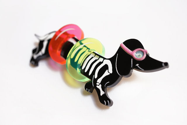 Laliblue Dachshund with floats brooch