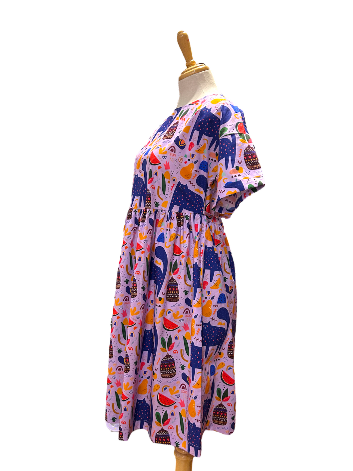 Molly Dress - Purple cat