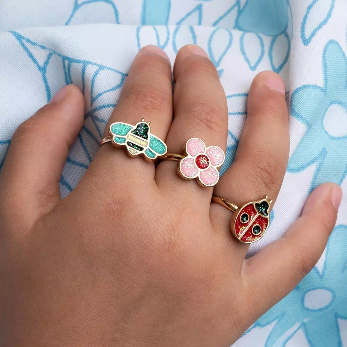 Rex Glitter rings (set of 3) - Ladybird