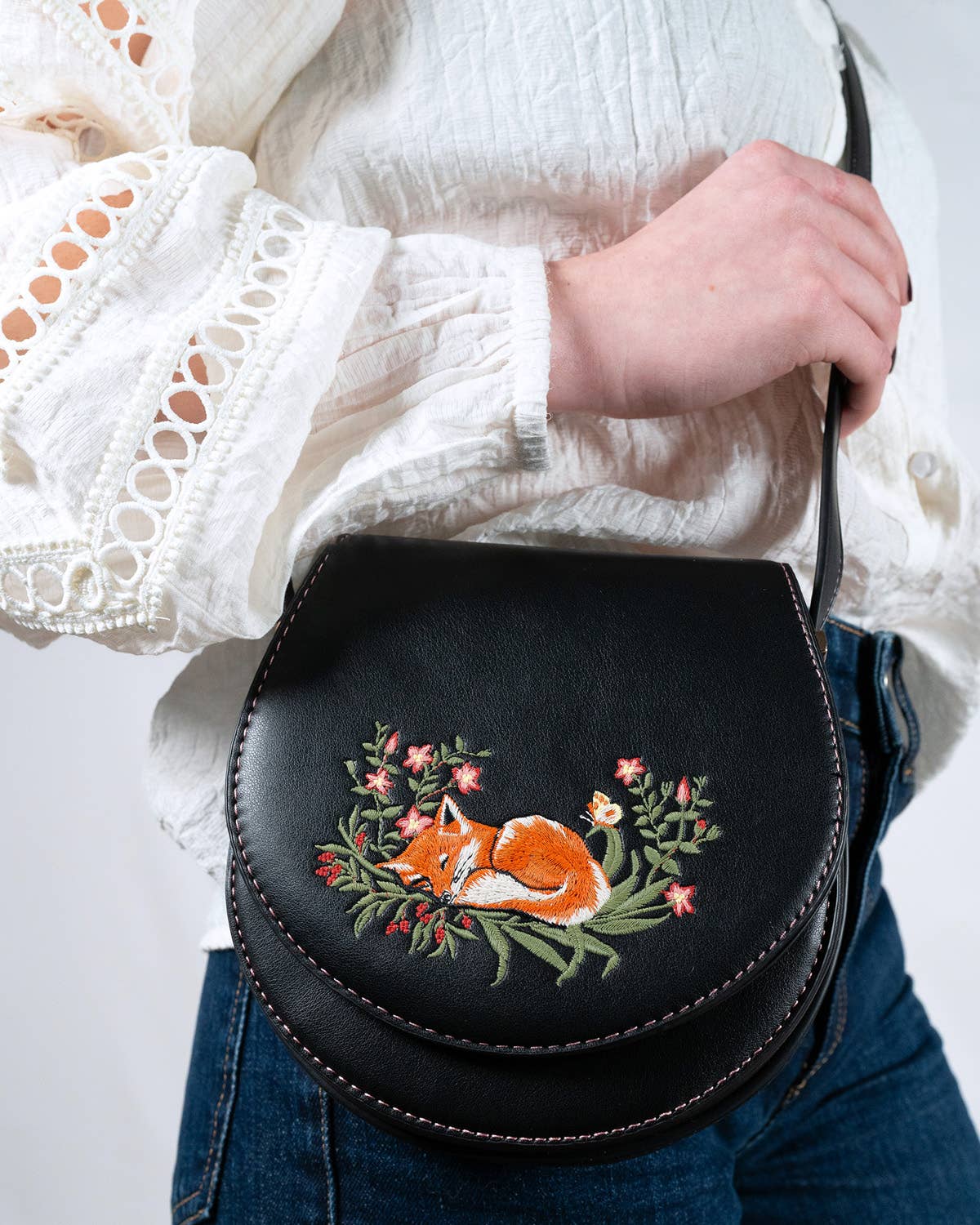 FABLE Sleepy Fox Saddle Purse