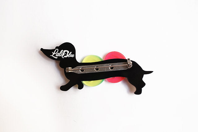 Laliblue Dachshund with floats brooch