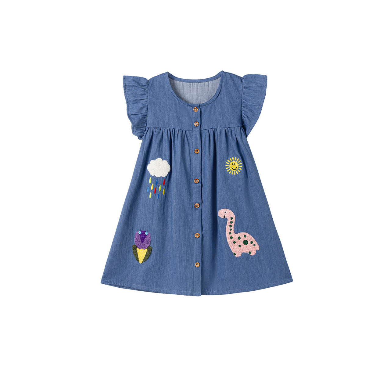 Patch work denim Dress