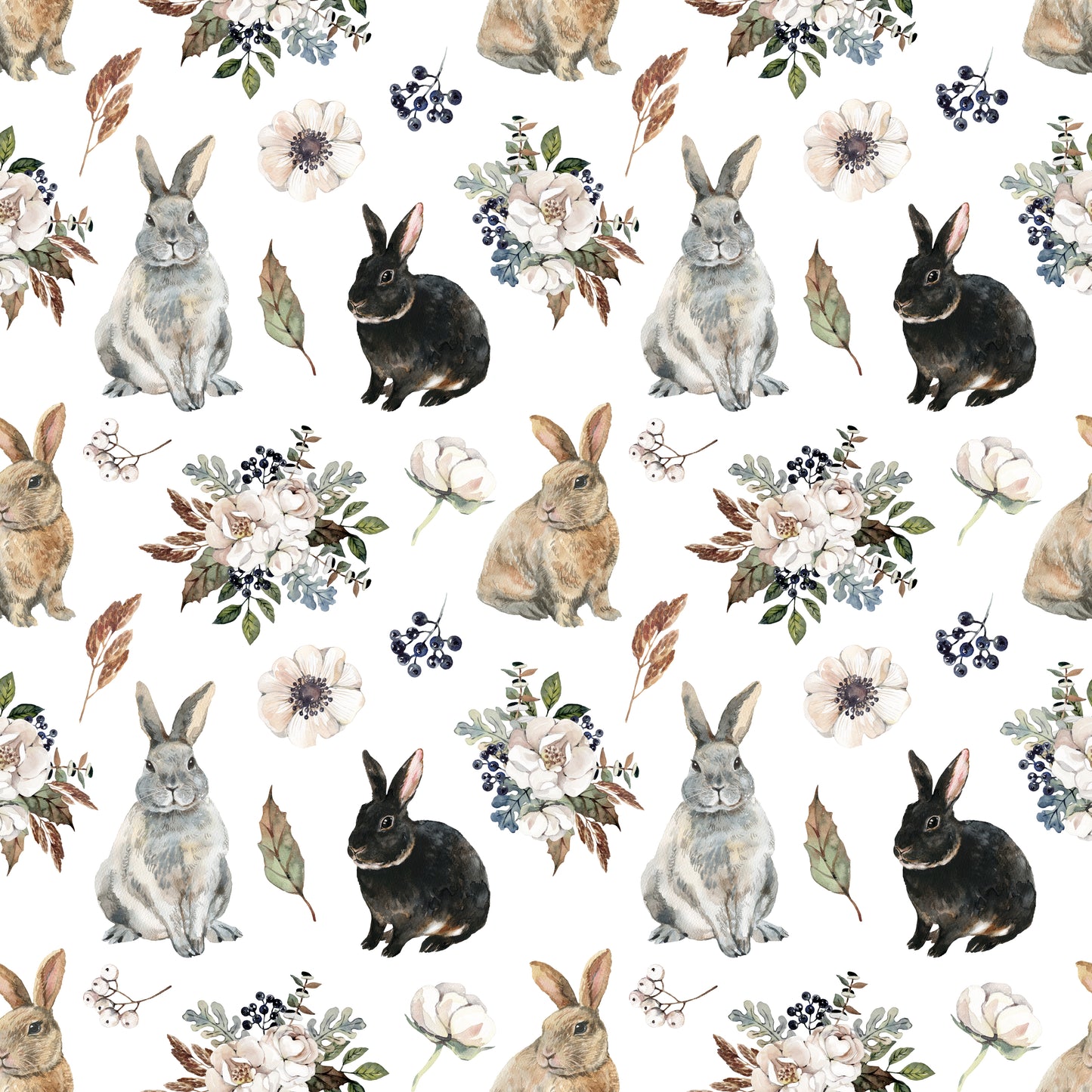 Fabric For Custom order Only - Woodland (Fox, Rabbit, Squirrel, Sloth and Mushroom)