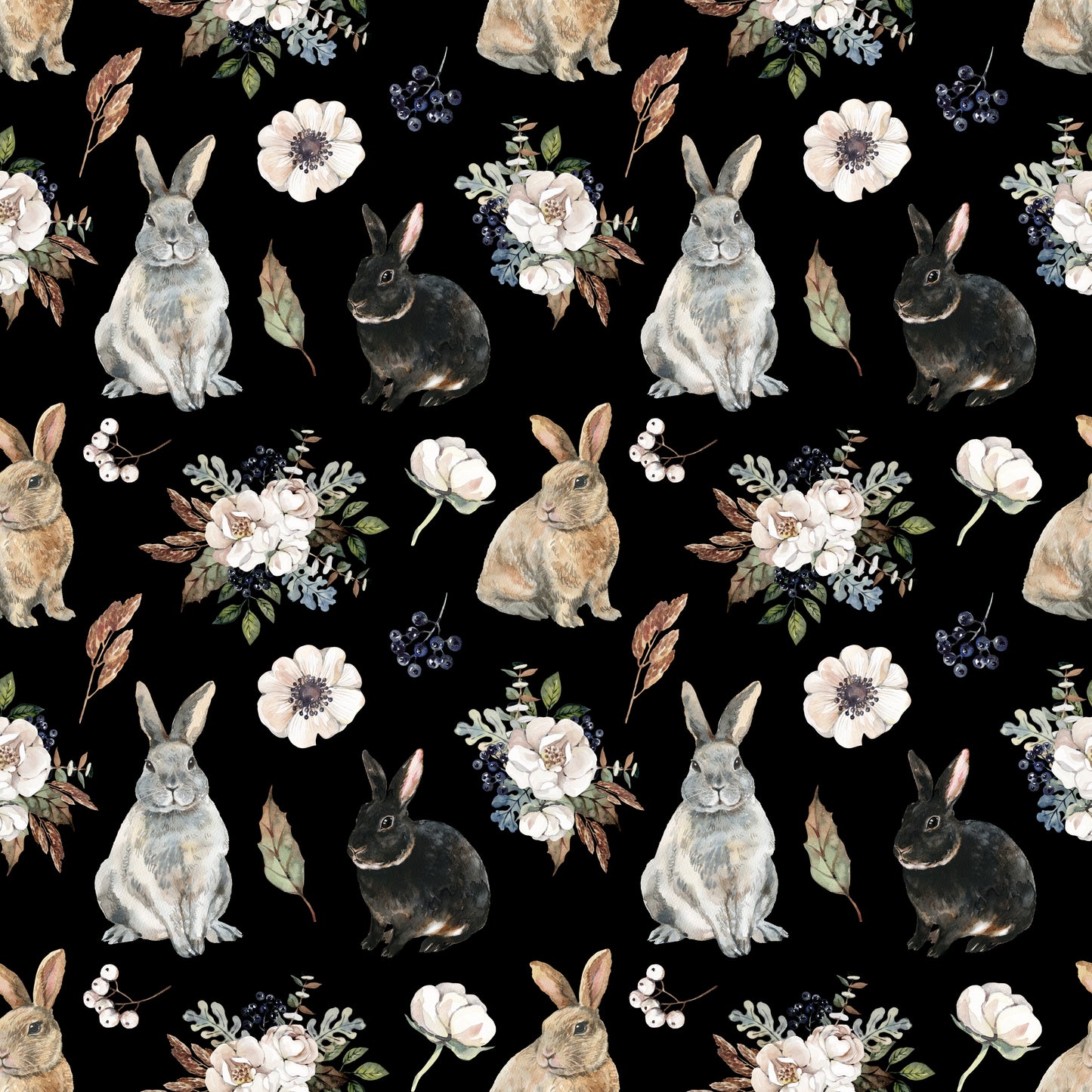 Fabric For Custom order Only - Woodland (Fox, Rabbit, Squirrel, Sloth and Mushroom)