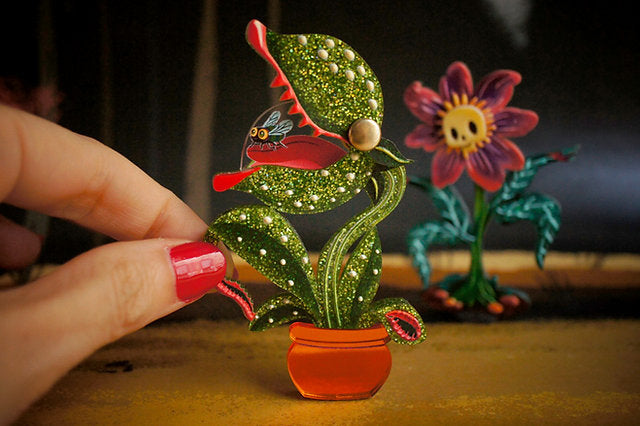 Laliblue Carnivorous Plant Brooch