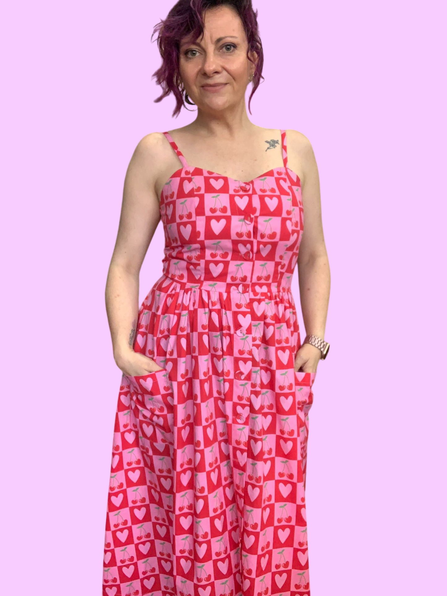 Penelope Dress - Cherry Heart