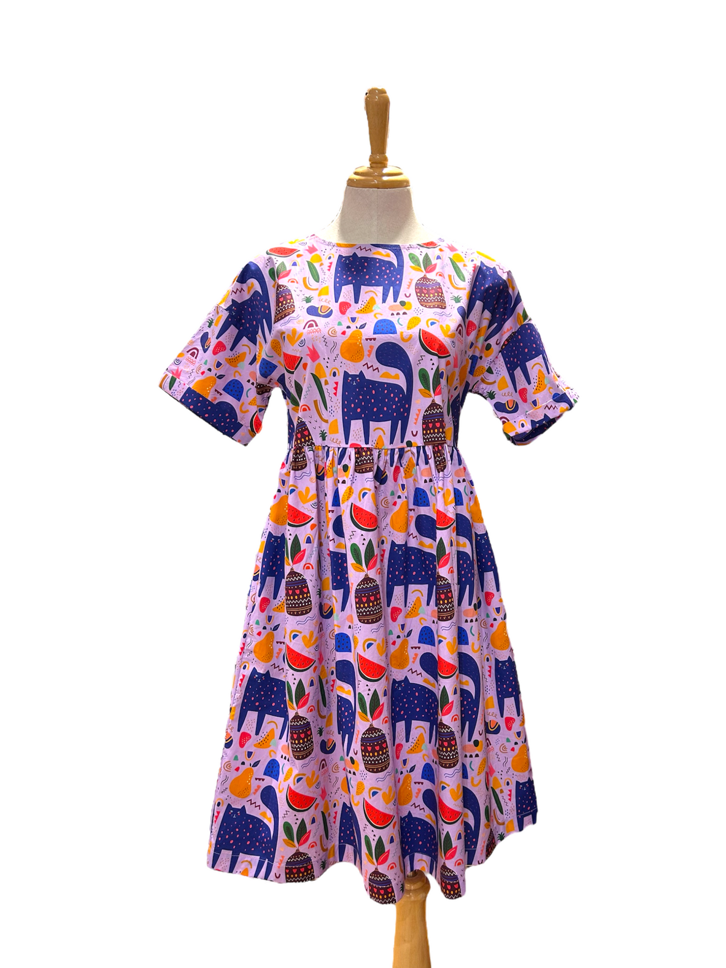 Molly Dress - Purple cat