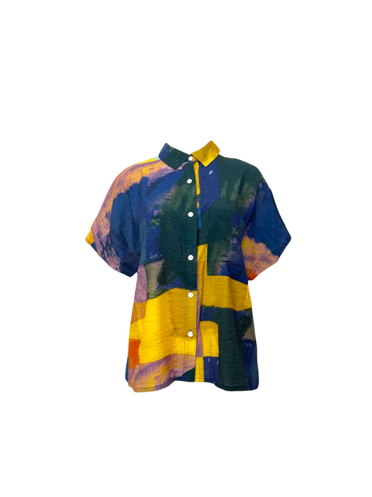 Jess Collar Shirt - Abstract