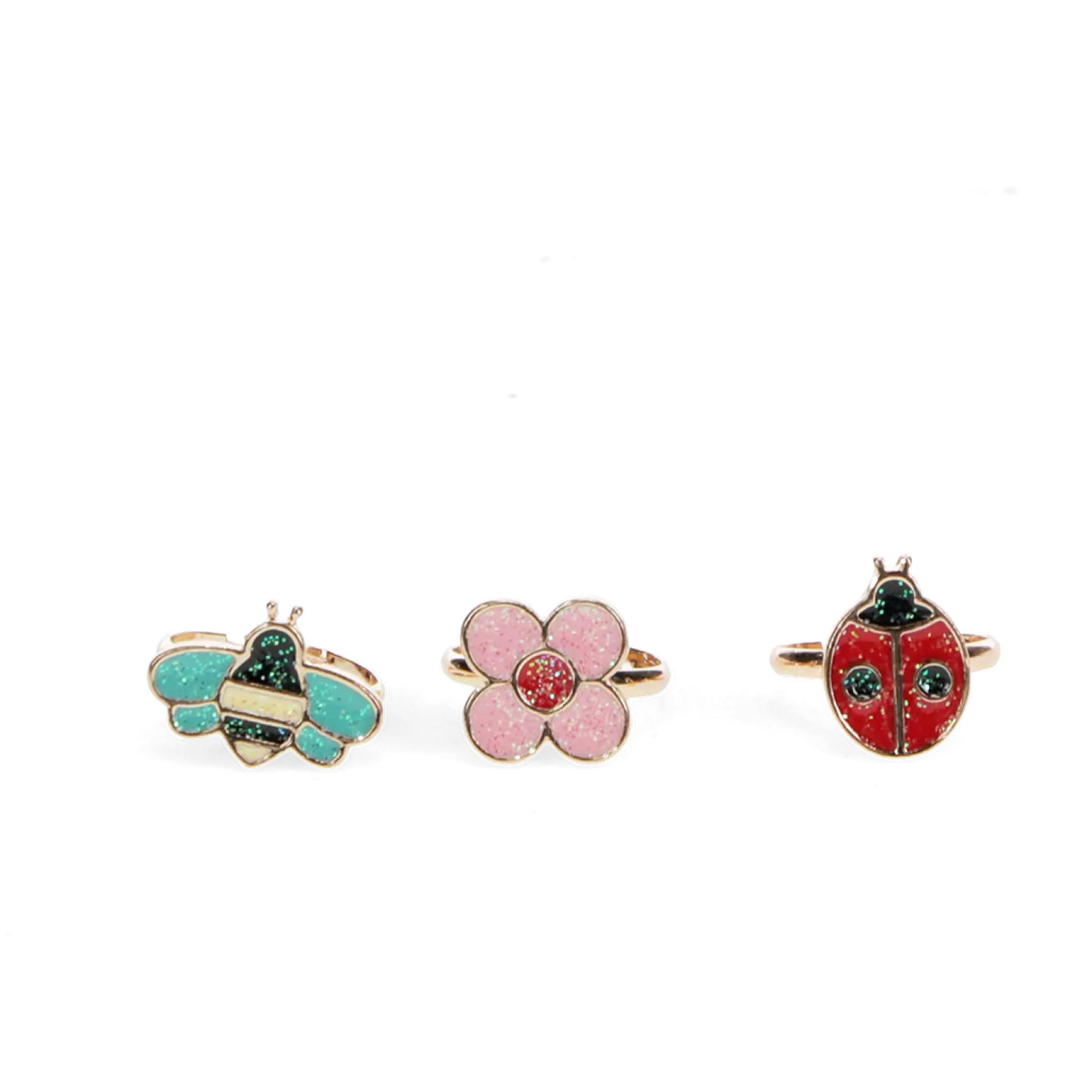 Rex Glitter rings (set of 3) - Ladybird