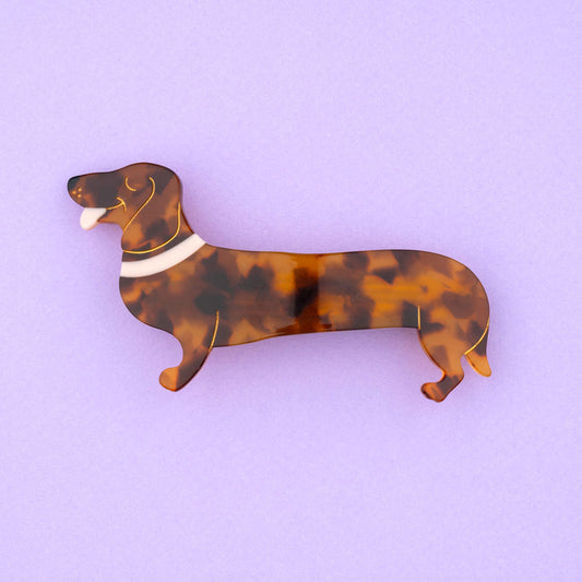 Coucou Suzette Dachshund French Hair Barrette