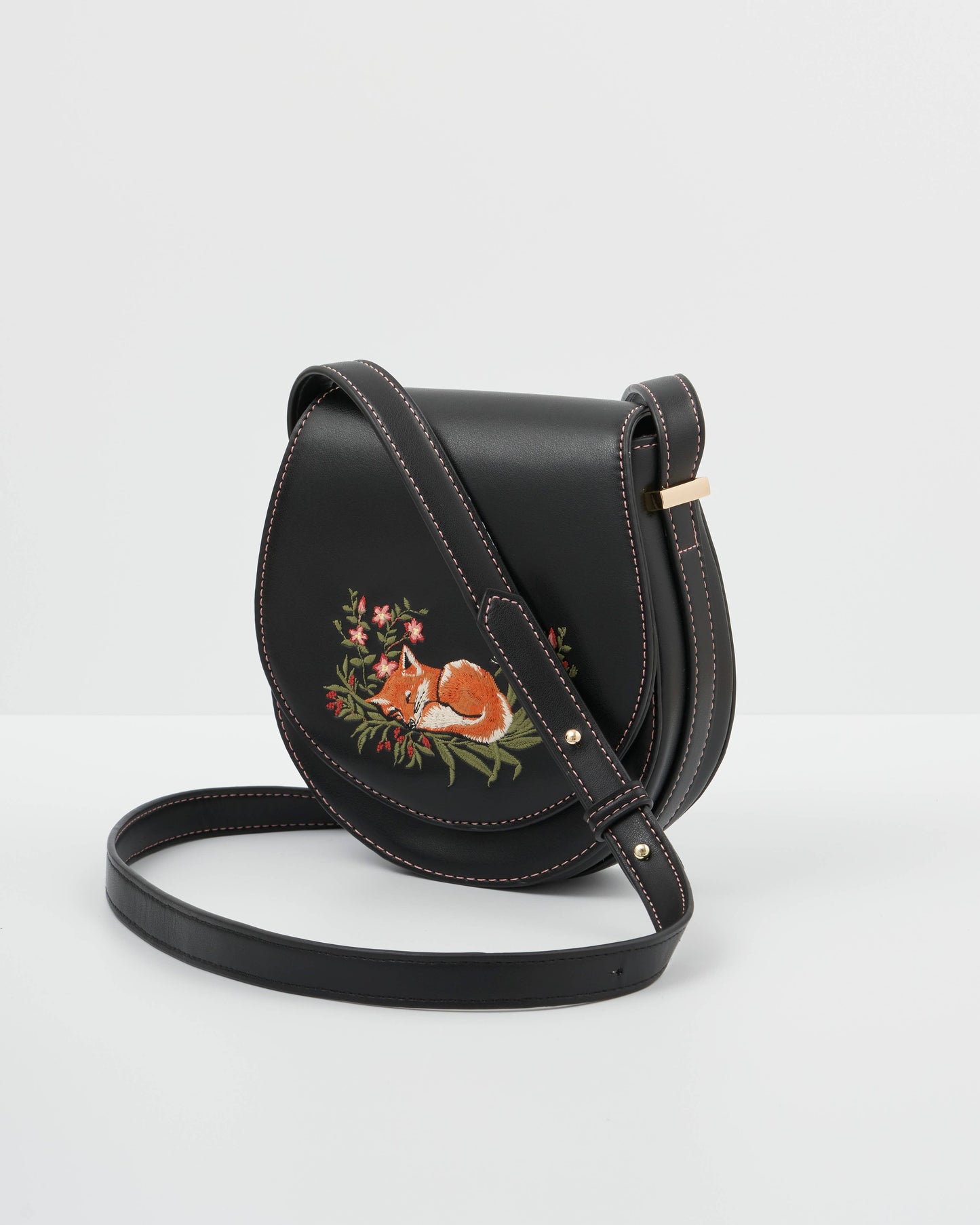 FABLE Sleepy Fox Saddle Purse